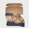 Pure Wool Hand Knitted Fox Design NK1001PP Beige Beanie and Mittens