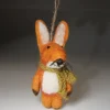 Handmade Wool Felt Fox Hanging Ornament