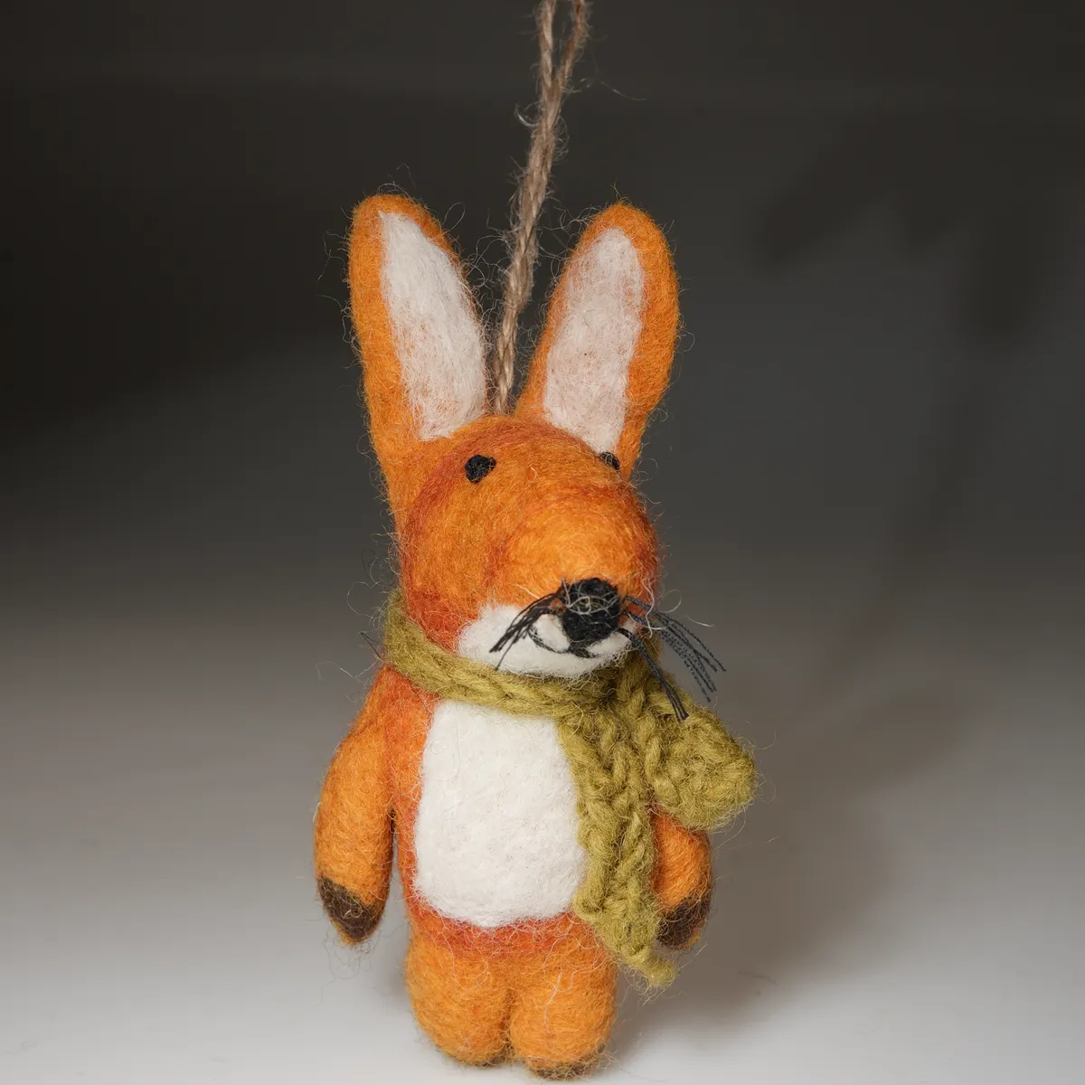Handmade Wool Felt Fox Hanging Ornament