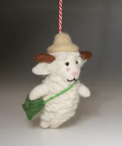 Handmade Wool Felt Student Sheep Hanging Ornament