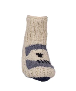 Alternative view of Pure Wool Hand Knitted Ladies Warm Chunky Slipper Socks Fleece-Lined With Sheep NKSS002