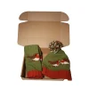 Pure Wool Hand Knitted Robin Design NK008 Green Beanie and Handwarmers
