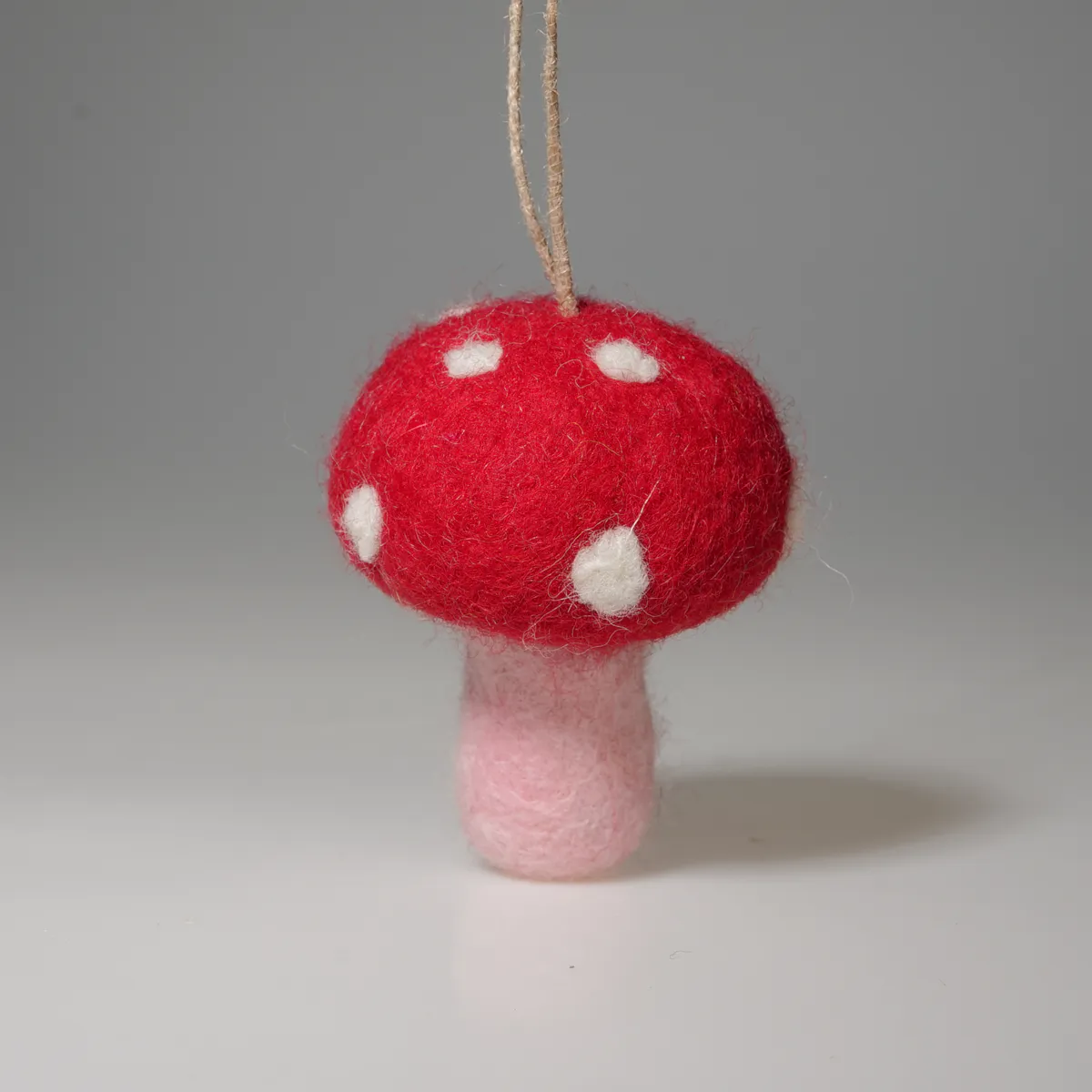 Handmade Wool Felt Red Mushroom Decoration Ornament - Image 2