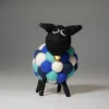 Handmade Felt Blue Multicoloured Sheep Seán With Black Head Ornament Farm Animals