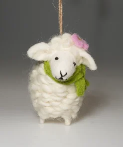 Handmade Wool Felt Ornament Couple Sheep