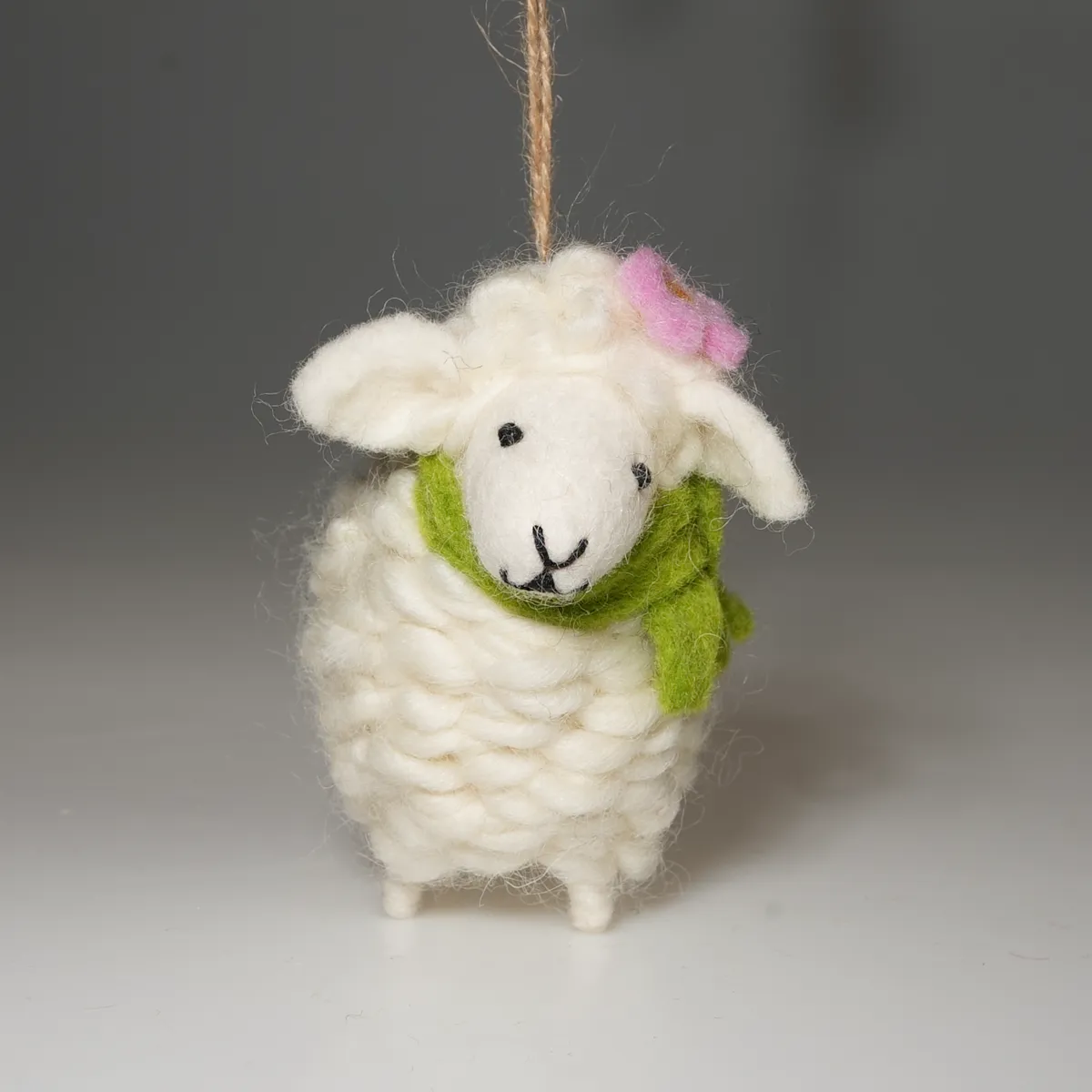 Handmade Wool Felt Ornament Couple Sheep
