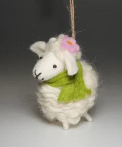 Alternative view of Handmade Wool Felt Ornament Couple Sheep
