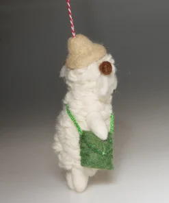Alternative view of Handmade Wool Felt Student Sheep Hanging Ornament
