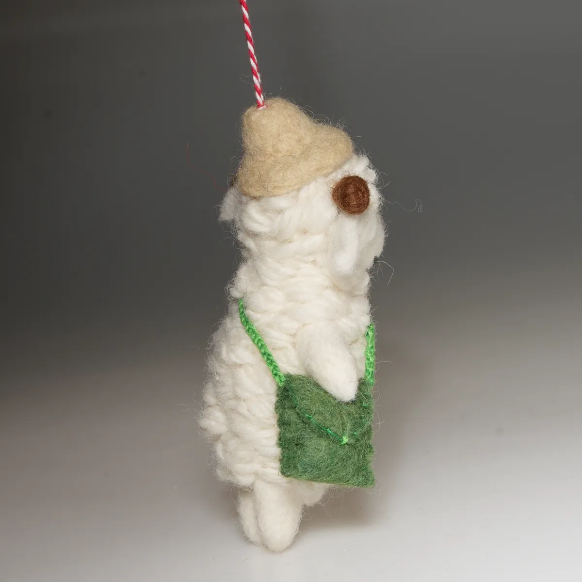 Handmade Wool Felt Student Sheep Hanging Ornament - Image 2