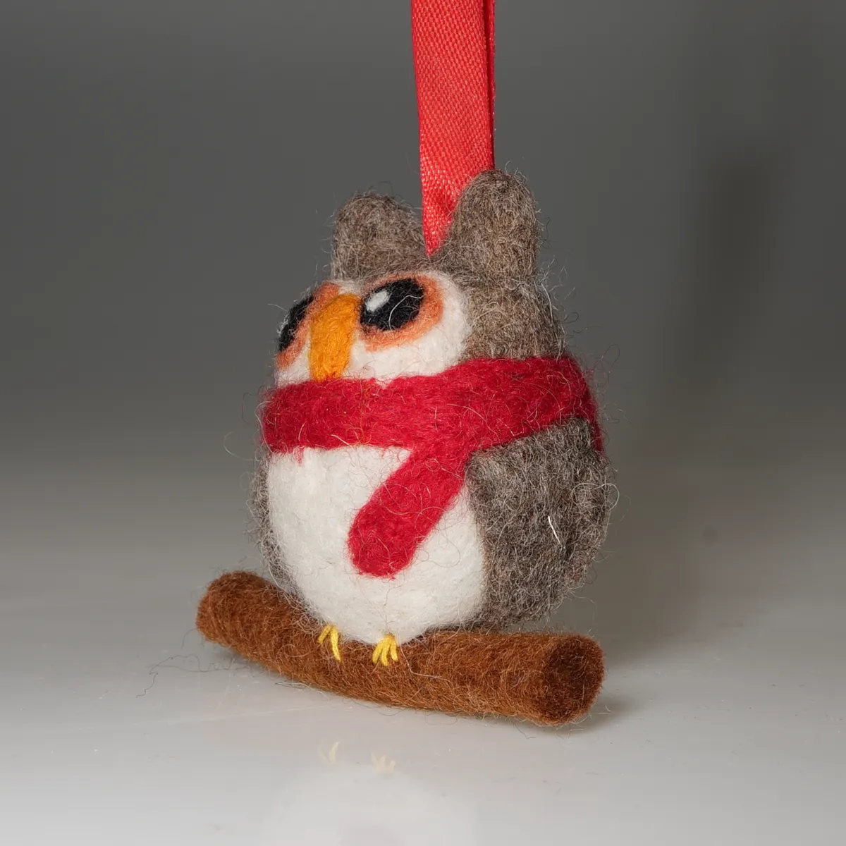Handmade Wool Felt Owl Hanging Ornament - Image 2