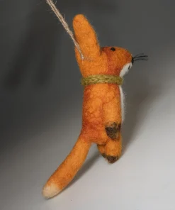 Alternative view of Handmade Wool Felt Fox Hanging Ornament