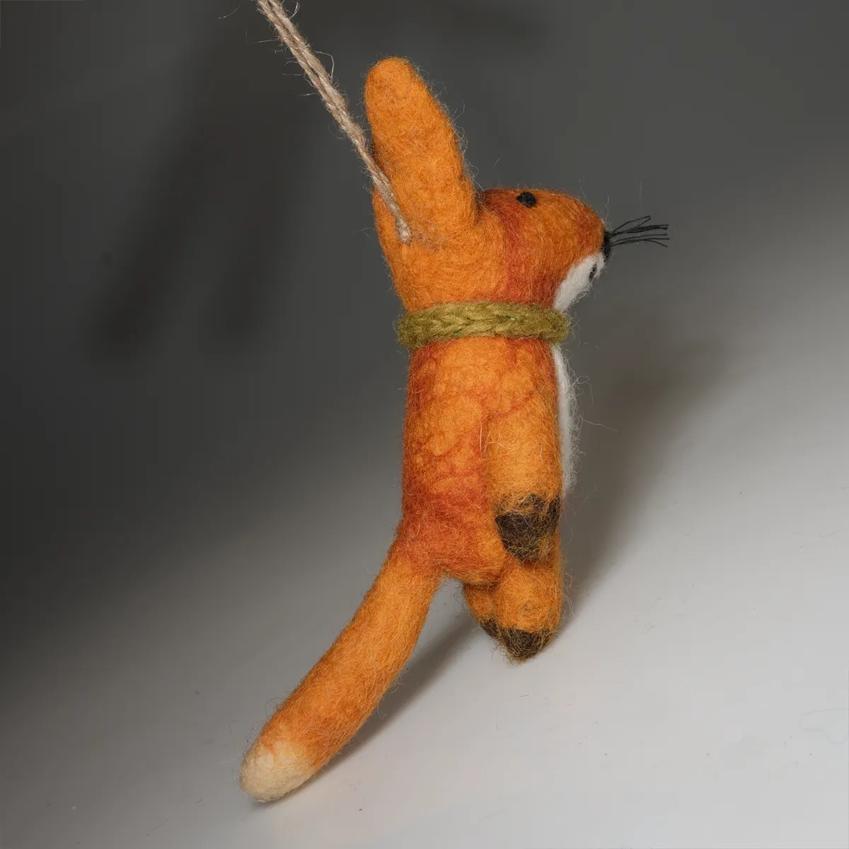 Handmade Wool Felt Fox Hanging Ornament - Image 2