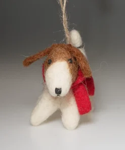 Handmade Wool Felt Jack Russell Terrier Ornament - Image 3
