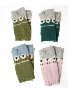 Pure Wool Hand Knitted Fingerless Mitten or Handwarmer NK689HW Light Grey - Image 4