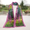 100% Mulberry Silk Scarf Versatile Double-sided Long Scarf Irish Painting Foxglove Flowers