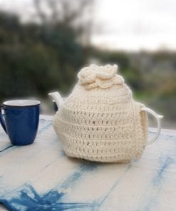 Hand Knit 100% Wool Plain Cream Tea Cosy TC2601C