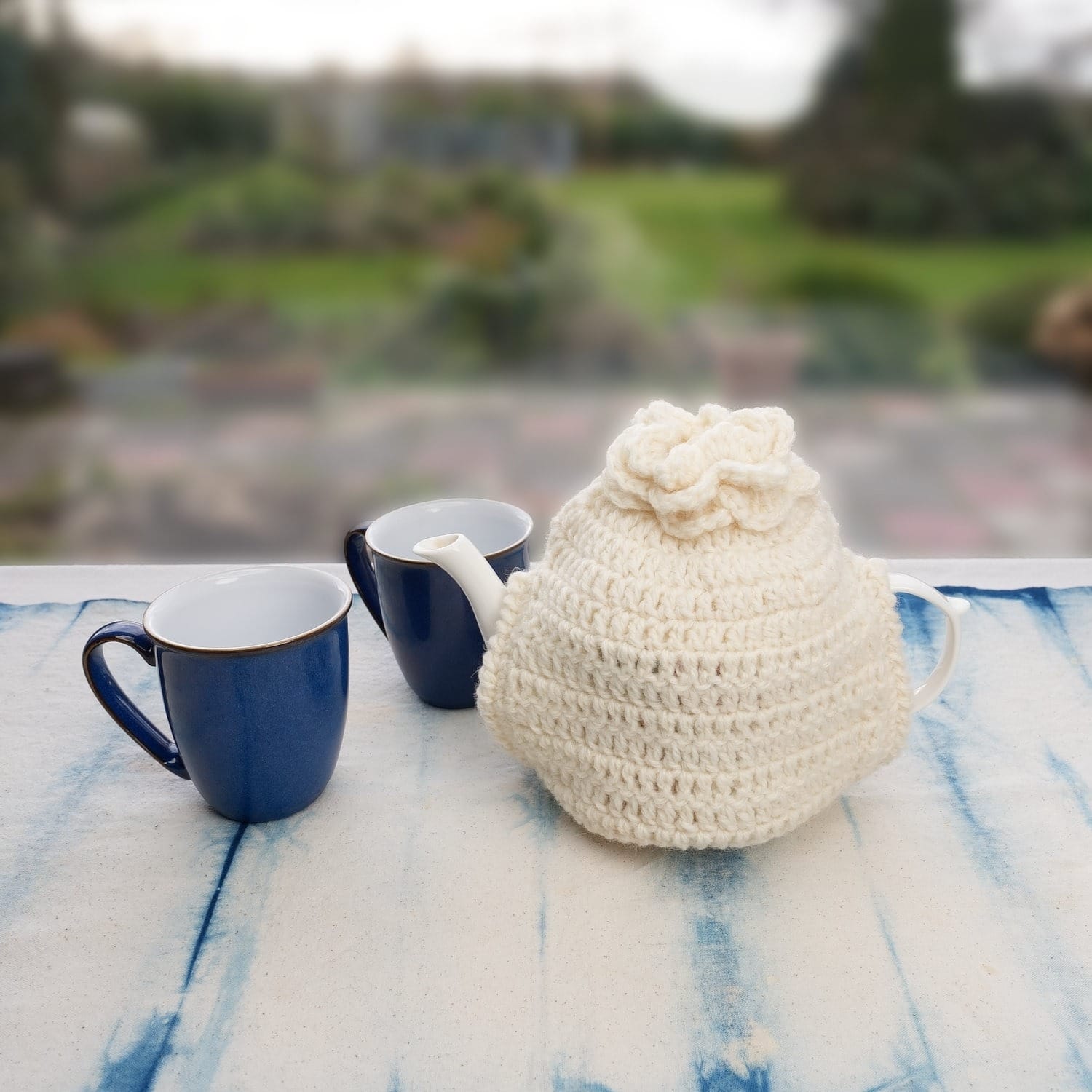 Hand Knit 100% Wool Plain Cream Tea Cosy TC2601C - Image 2