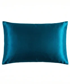 Mulberry Silk Pillowcase with Hidden Zipper Standard Size Peacock Blue