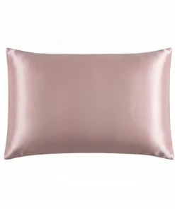 Mulberry Silk Pillowcase with Hidden Zipper Standard Size Rose Pink