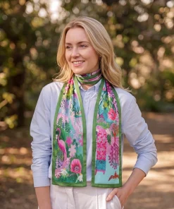 100% Mulberry Silk Scarf Versatile Double-sided Long Scarf Flamingo Road