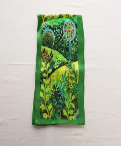 100% Mulberry Silk Scarf Versatile Double-sided Long Scarf Irish Painting The Fox - Image 4
