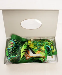 100% Mulberry Silk Scarf Versatile Double-sided Long Scarf Irish Painting The Fox - Image 3