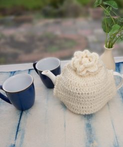 Hand Knit 100% Wool Plain Cream Tea Cosy TC2601C - Image 3