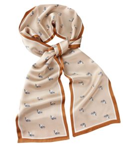 Alternative view of 100% Mulberry Silk Scarf Versatile Double-sided Long Scarf Horse Head Design