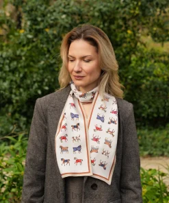 Alternative view of 100% Mulberry Silk Scarf Versatile Double-sided Long Scarf Horse Design