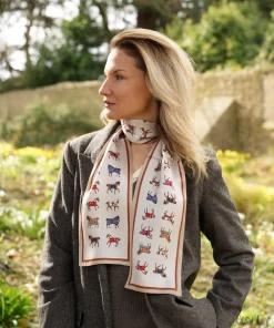 100% Mulberry Silk Scarf Versatile Double-sided Long Scarf Horse Design