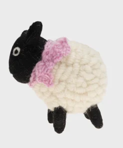 Alternative view of Handmade Knitted Standing Sheep Large With Pink Scarf 22