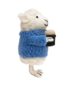 Alternative view of Handmade Wool Felt Ornament Seamus the Beer Sheep