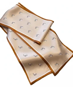 100% Mulberry Silk Scarf Versatile Double-sided Long Scarf Horse Head Design - Image 5