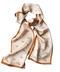 100% Mulberry Silk Scarf Versatile Double-sided Long Scarf Horse Head Design - Image 3