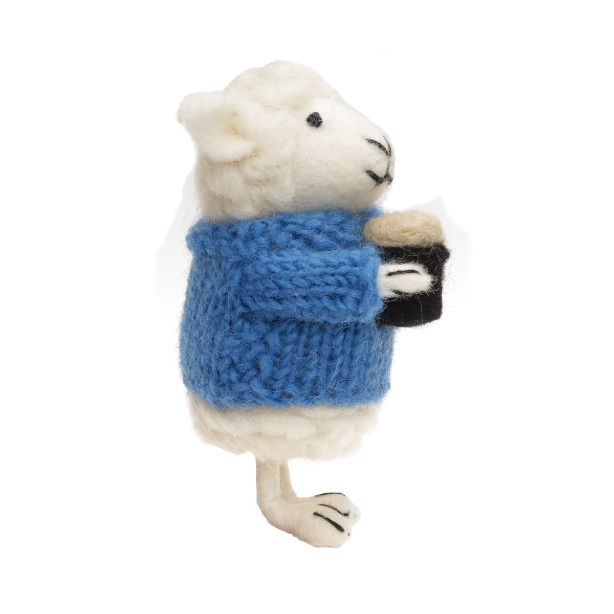 Handmade Wool Felt Ornament Seamus the Beer Sheep - Image 2