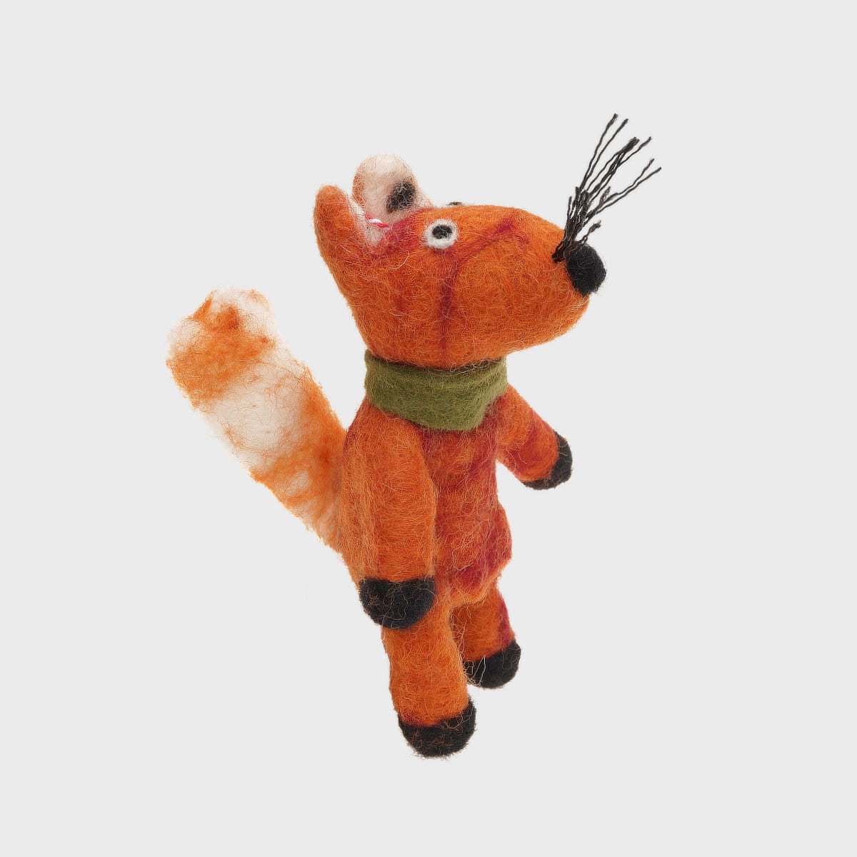 Handmade Wool Felt Red Fox Hanging Ornament