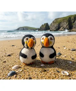 Alternative view of Handmade Wool Felt Puffin Hanging Ornament