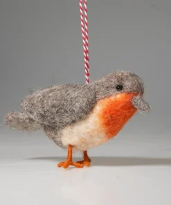 Alternative view of Handmade Wool Felt Robin Hanging Ornament