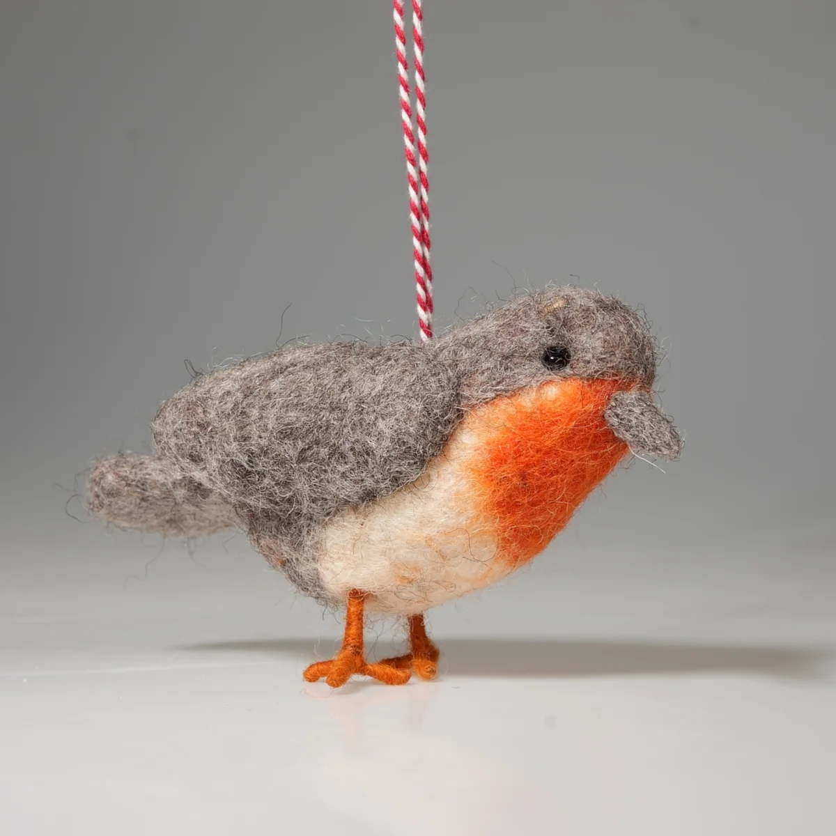 Handmade Wool Felt Robin Hanging Ornament - Image 2