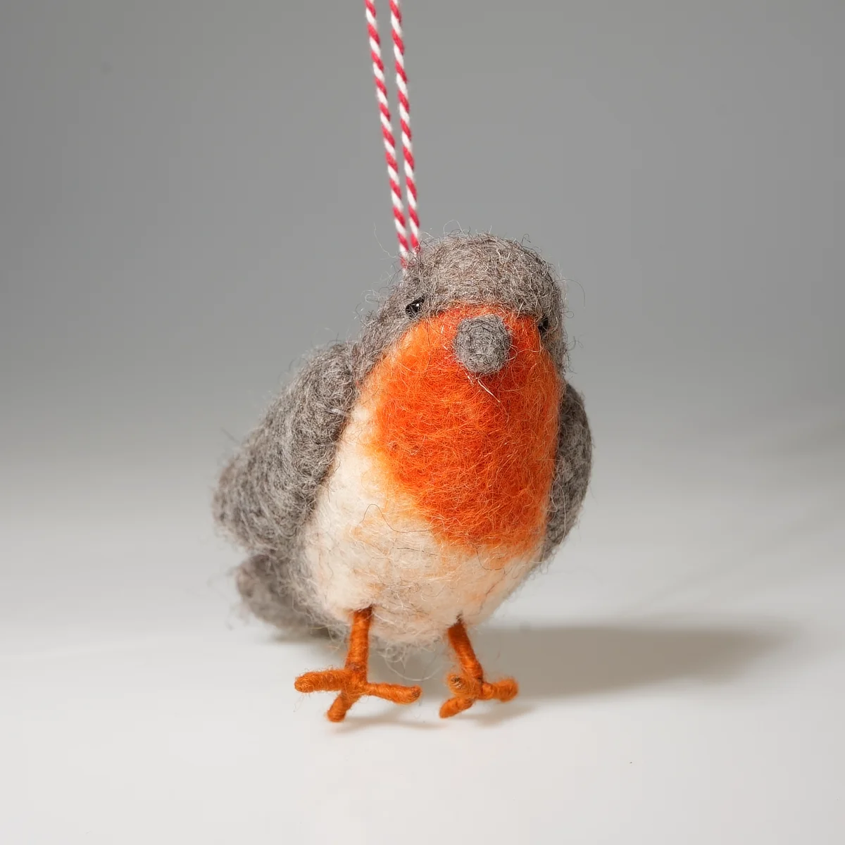Handmade Wool Felt Robin Hanging Ornament - Image 3