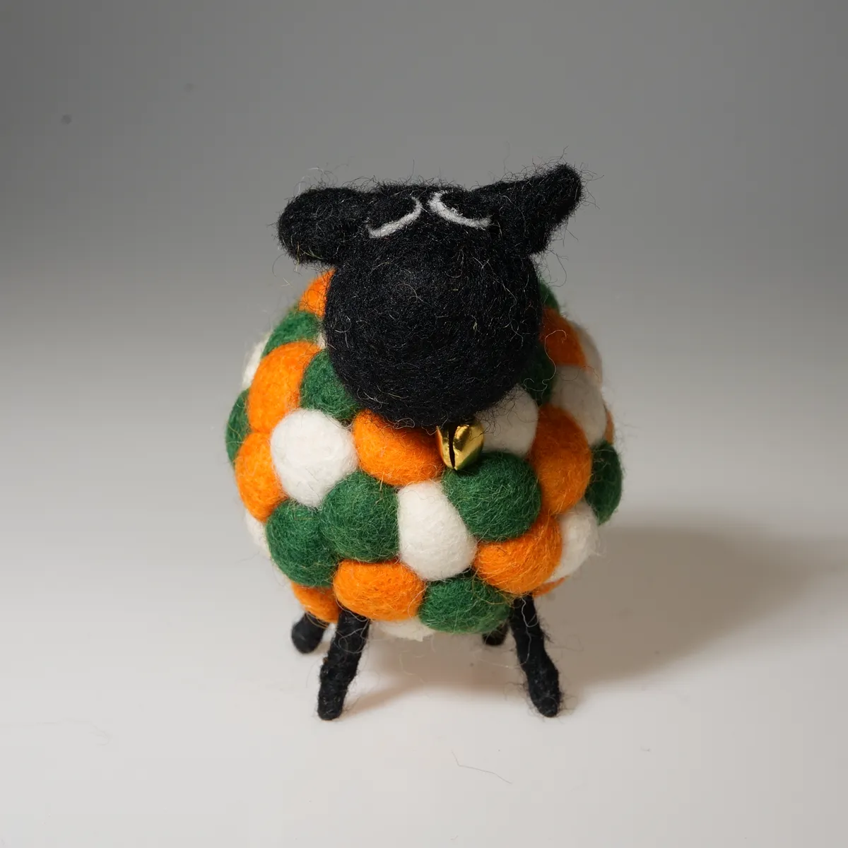 Handmade Felt Sheep Paddy With Black Head Ornament Farm Animal Irish Flag Colours - Image 2