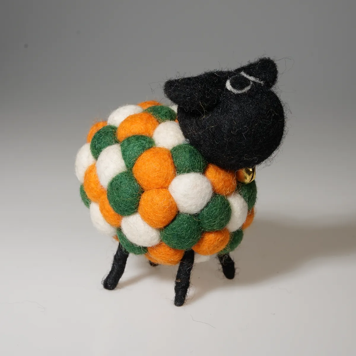 Handmade Felt Sheep Paddy With Black Head Ornament Farm Animal Irish Flag Colours - Image 3