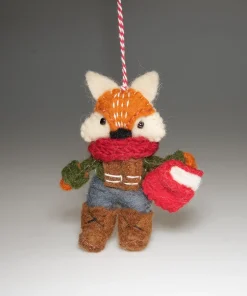 Alternative view of Handmade Wool Felt Mouse In Red Spotted Dress Hanging Ornament