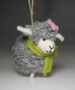Alternative view of Handmade Wool Felt Ornament Couple Sheep