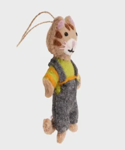 Alternative view of Handmade Wool Felt Cat Hanging Ornament
