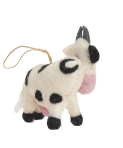 Alternative view of Handmade Wool Felt Cow Hanging Ornament