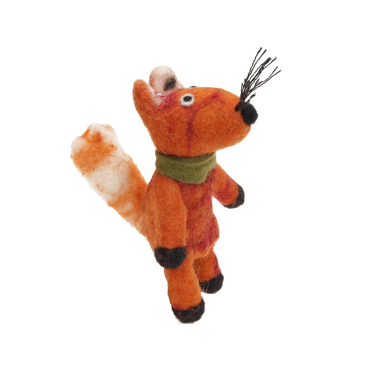 Handmade Wool Felt Red Fox Hanging Ornament