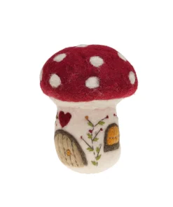 Handmade Wool Felt Medium Mushroom Decoration Ornament