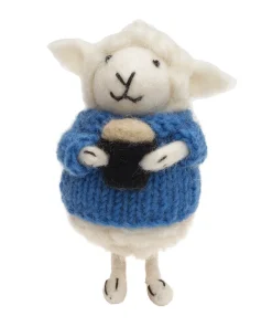 Handmade Wool Felt Ornament Seamus the Beer Sheep