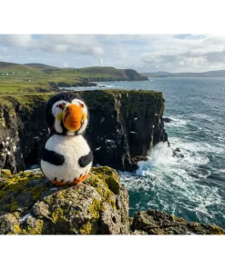 Handmade Wool Felt Puffin Hanging Ornament